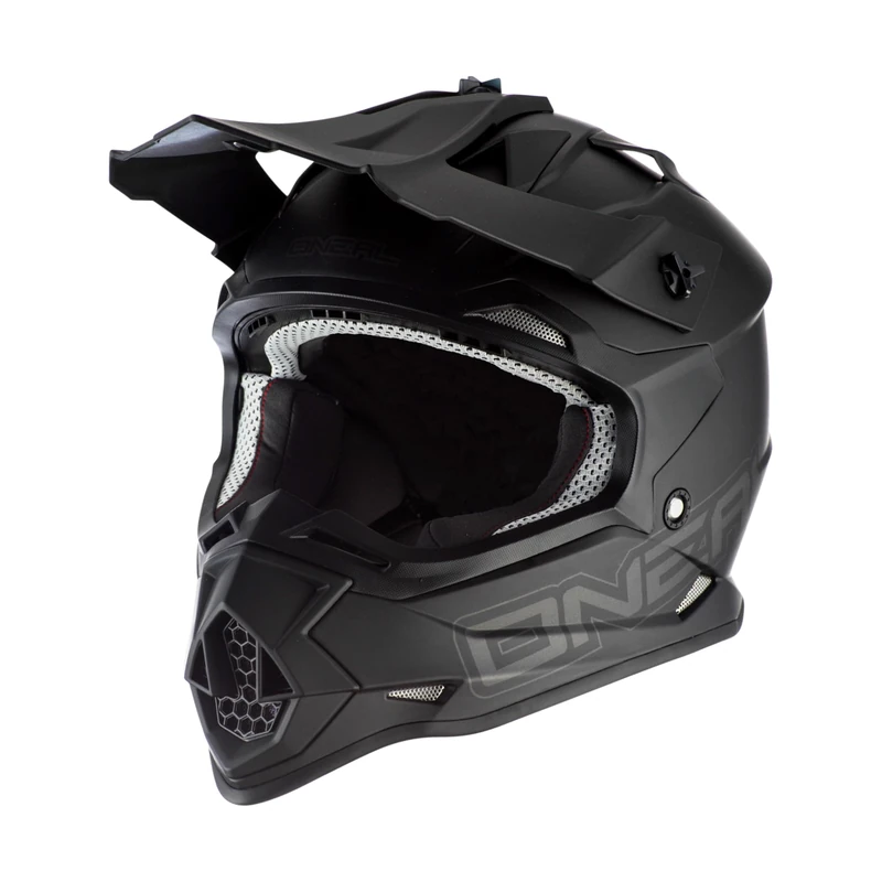 O'NEAL | Motocross Helmet | MX Enduro | ABS shell, safety standard ECE 22.06, ventilation openings for optimum cooling | 2SRS Helmet FLAT V.23 | Adult | Black | Size S (55/56 cm)