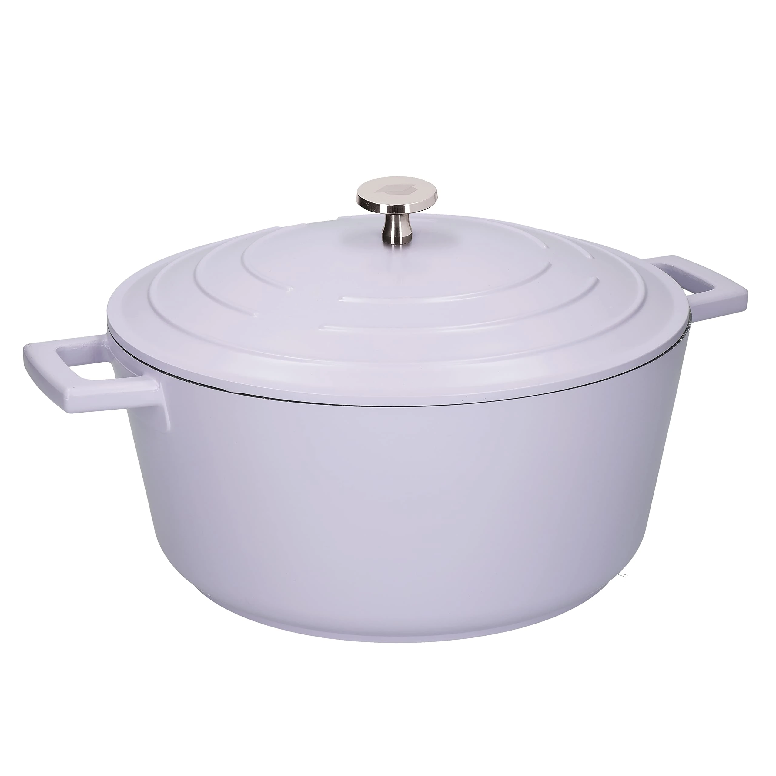 MasterClass Large Casserole Dish with Lid, Lightweight Cast Aluminium, Induction Hob and Oven Safe, Lavender, 5 Litre/28 cm