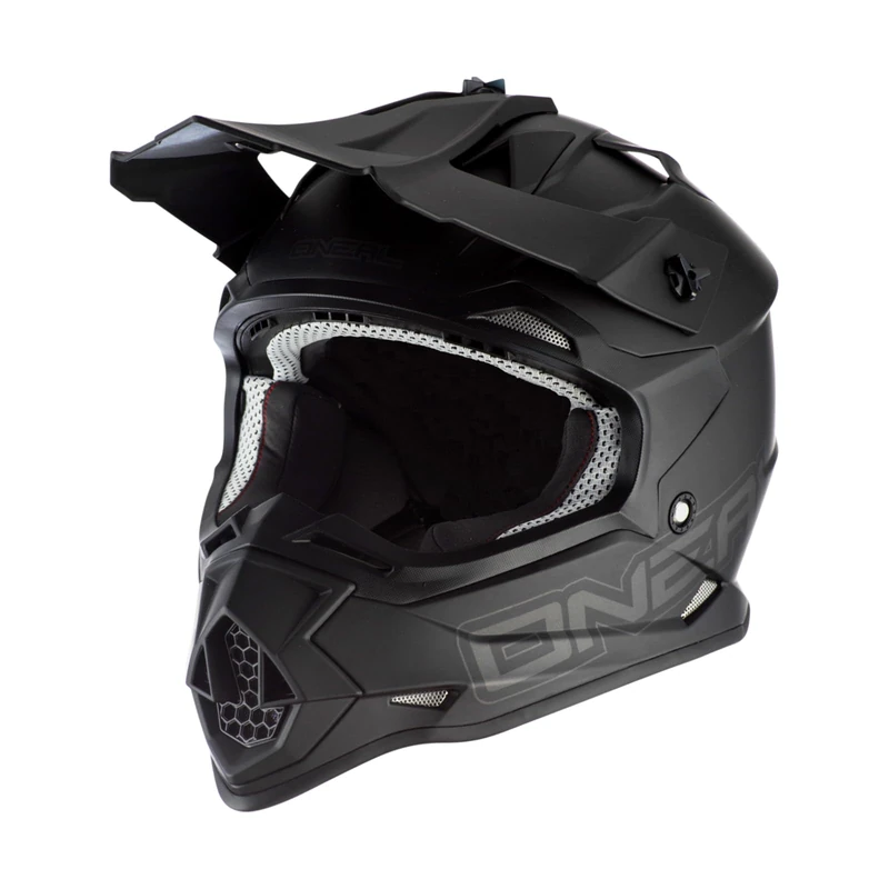 O'NEAL | Motocross Helmet | MX Enduro | ABS shell, safety standard ECE 22.06, ventilation openings for optimum cooling | 2SRS Helmet FLAT V.23 | Adult | Black | Size L (59/60 cm)
