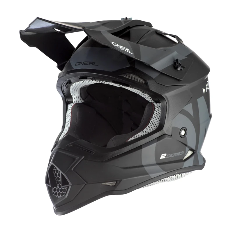 O'NEAL | Motocross Helmet | MX Enduro | ABS shell, safety standard ECE 22.06, ventilation openings for optimum cooling | 2SRS Helmet SLICK V.23 | Adult | Black Grey | Size L (59/60 cm)