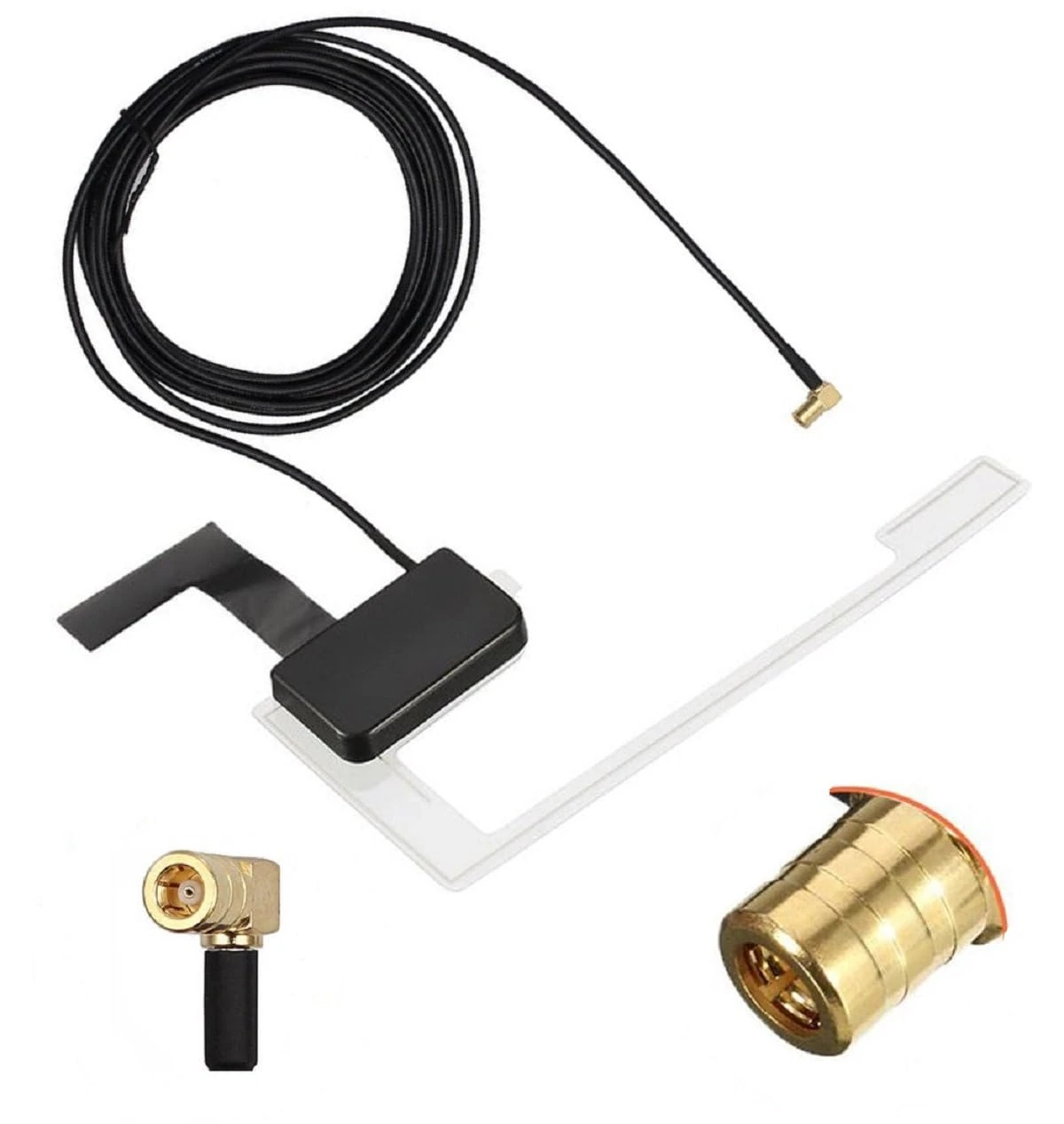 Dolphin Automotive CA-AN-DAB.001 DAB Car Aerial Antenna SMB Right Angle. Digital Radio Glass Windscreen Mounted. As Recommended By Pioneer. Also Fits Clarion Kenwood Alpine JVC