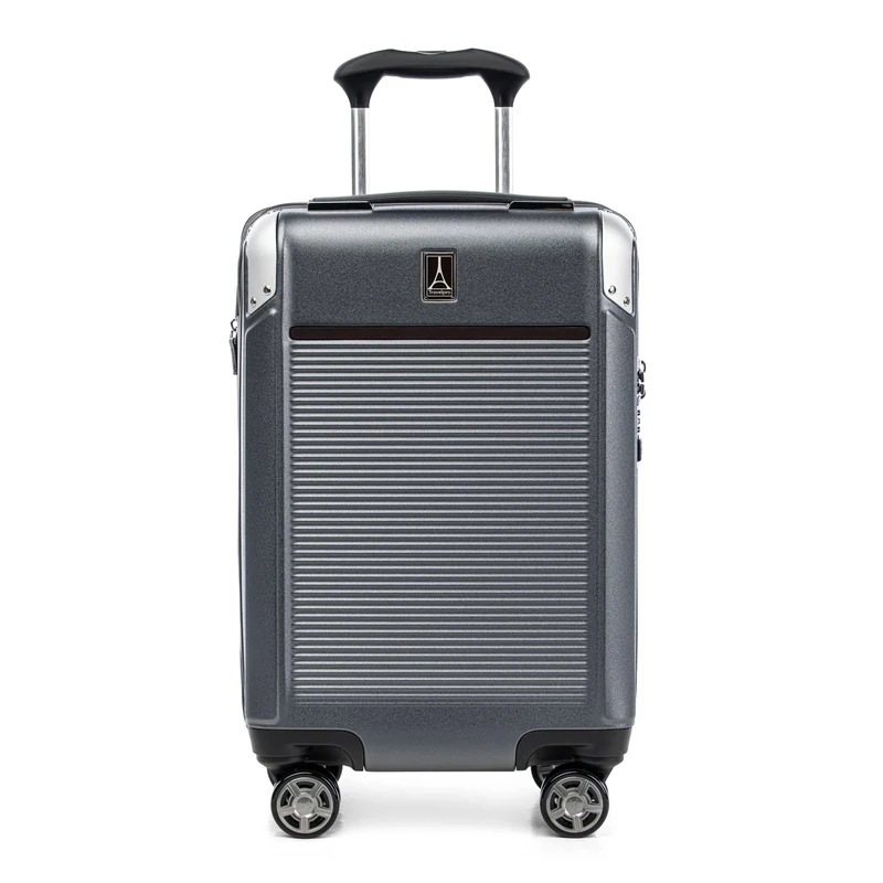 Travelpro Platinum Elite Hardside Expandable Suitcase, 8 Wheel Spinner, TSA Lock, Hard Shell Polycarbonate Suitcase, Vintage Grey, Compact Carry on 56x36x23 cm