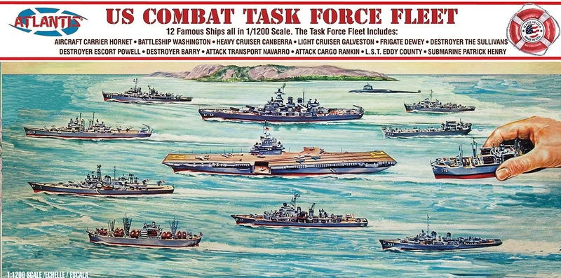 Atlantis AMCR6300 1/1200 US Navy Task Force Model Kit - 12 Ships