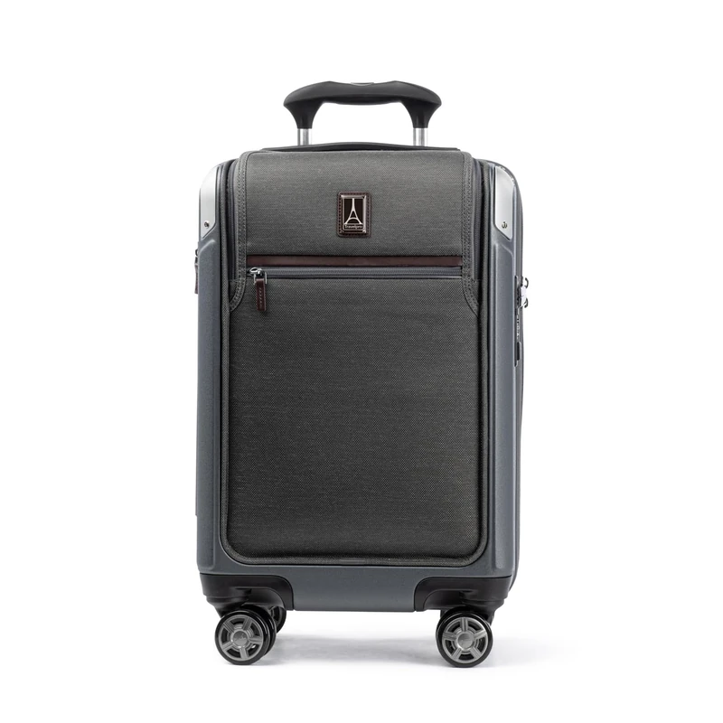 Travelpro Platinum Elite Hardside Expandable Spinner Wheel Luggage TSA Lock Hard Shell Polycarbonate Suitcase, Vintage Grey, Compact Carry-on with Laptop Pocket 20-Inch, Platinum Elite Hardside