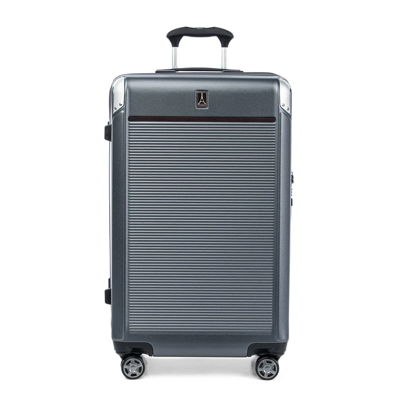 Travelpro Platinum Elite Hardside Expandable Checked Suitcase, 8 Wheel Spinner, TSA Lock, Hard Shell Polycarbonate Suitcase, Vintage Grey, Checked Large 77x46x35 cm