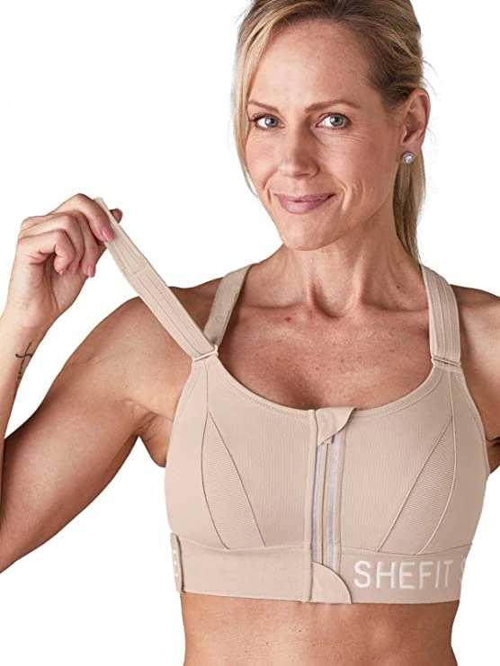 SHEFIT Ultimate Sports Bra for Women, High Impact Sports Bra, Sandstorm, 6XL