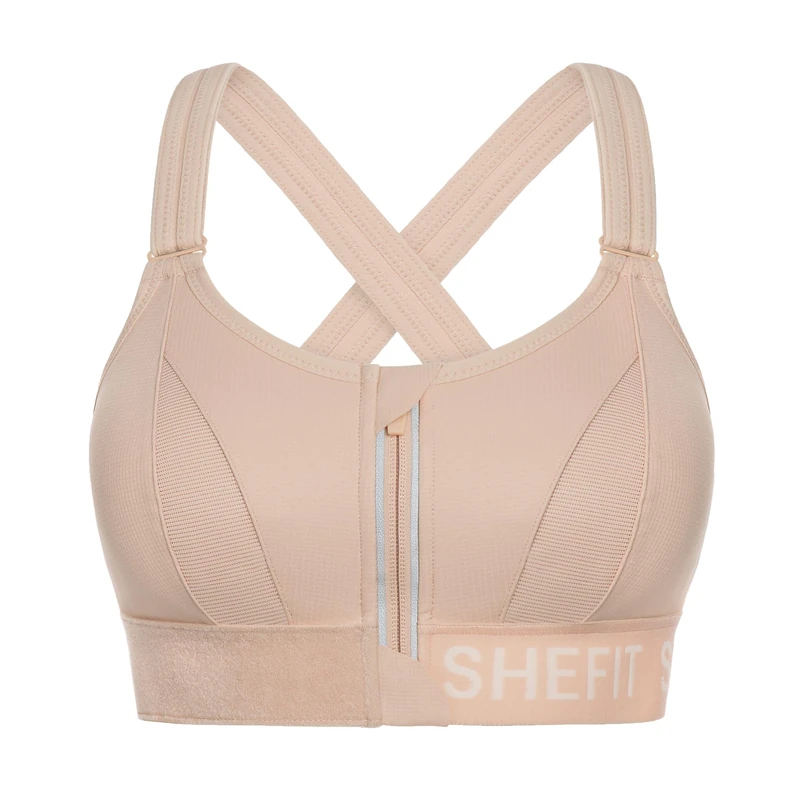 SHEFIT Ultimate Sports Bra for Women, High Impact Sports Bra, Sandstorm, XL - Image 1