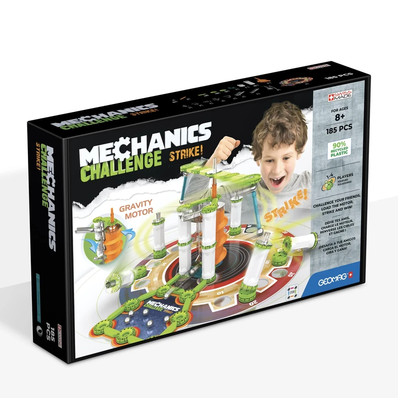 Geomag Mechanics Recycled Challenge Strike, 185 Pieces, White (779)