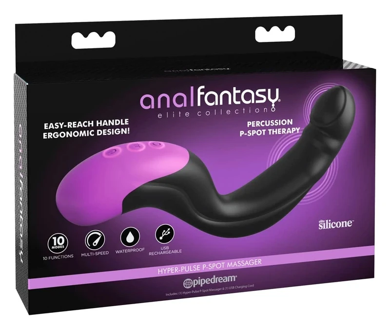 Pipedream Anal Fantasy Elite Hyper-Pulse P-Spot Massager Black 11.4 cm