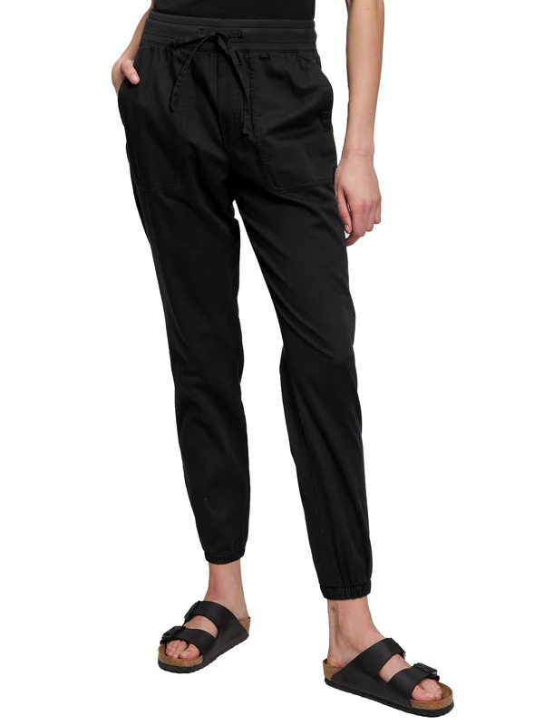 GAP Women's Ribbed Joggers, True Black, Large
