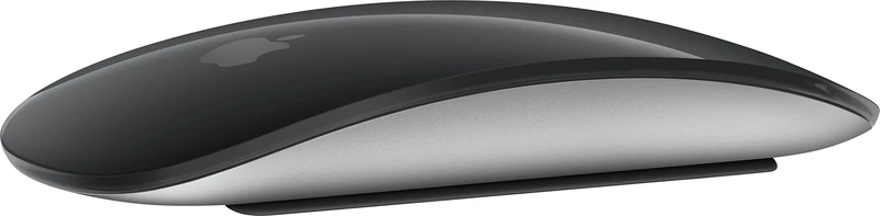 Apple Magic Mouse: Bluetooth, rechargeable. Works with Mac or iPad; Black, Multi-Touch surface (Lightning)