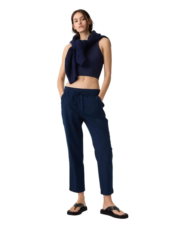 GAP Women's Easy Straight Pull-on Pants, True Indigo, Large - Image 1