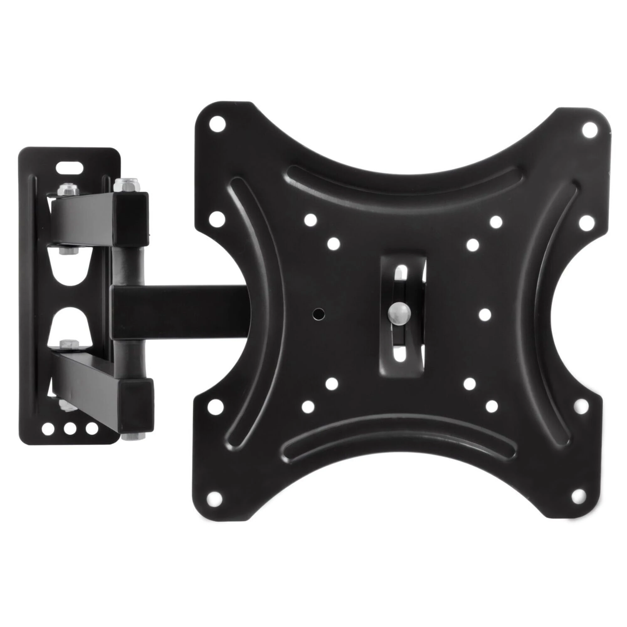 Swivel Tilt TV Bracket 10-42 inch Extended Articulating Arm Tilt Swivel Wall Mount TV Bracket for LCD LED OLED Plasma Flat Curved Screen Load Capacity 30KG VESA 75x200mm with Spirit Level Fixing Screw