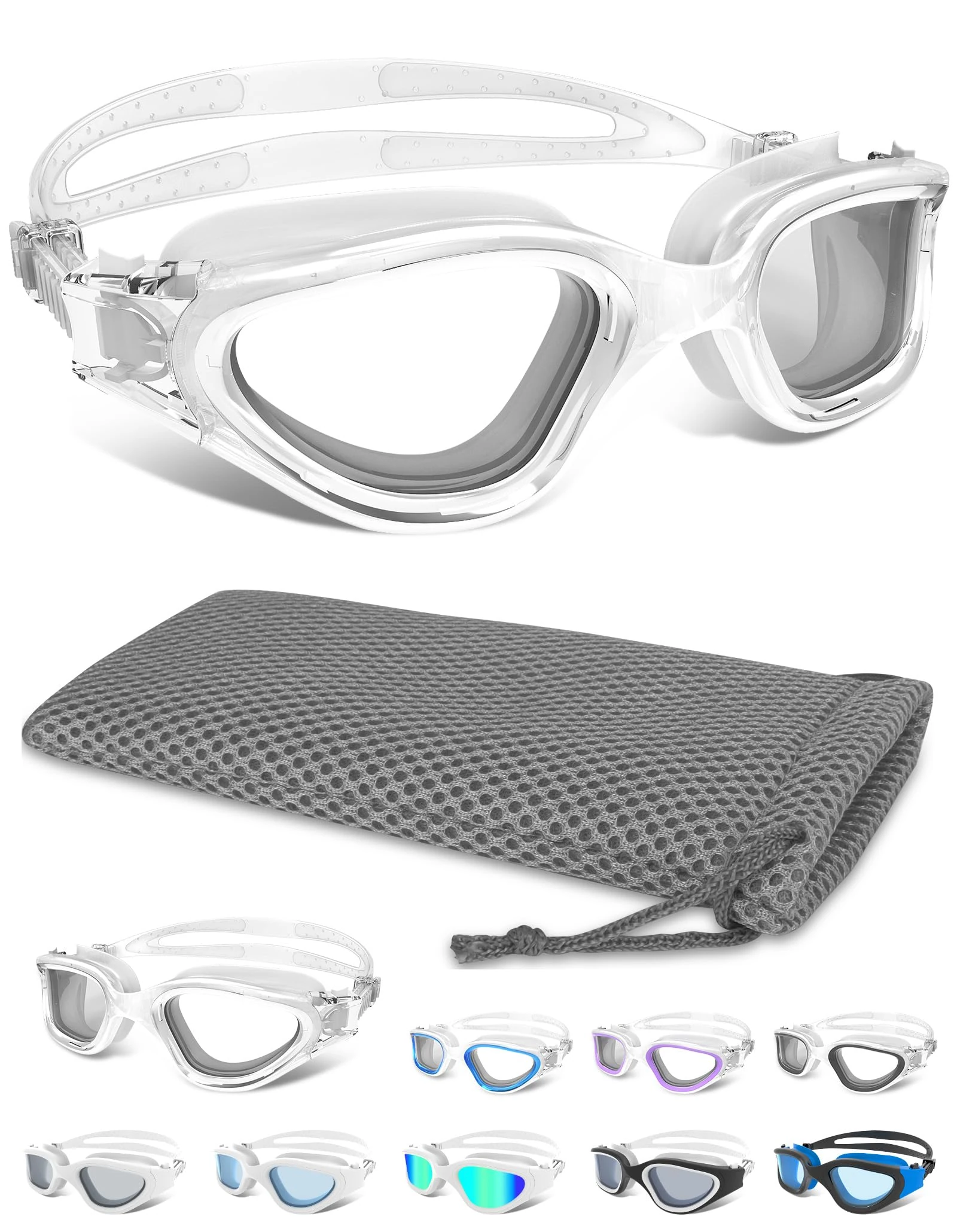 Winline Polarized Swimming Goggles Anti Fog Anti UV Anti Leak Comfortable Clear Non-polarized Swim Goggles for Adult Men Women Teenager