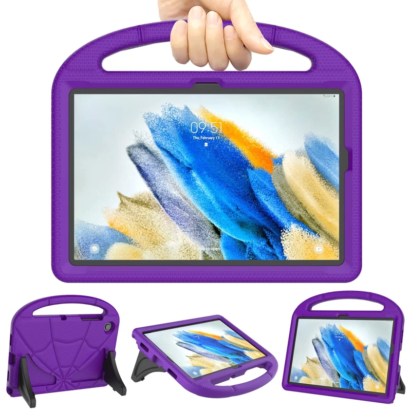 Kids Case for Samsung Galaxy Tab A8 10.5'' 2022, Mansiruyi Lightweight Shockproof Kids Friendly Case with Handle Stand for Galaxy Tablet A8 10.5 Inch (SM-X200/X205/X207) (Purple)