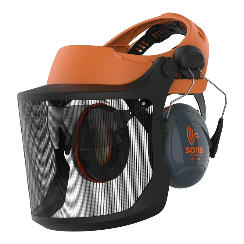 JSP Safety EVOGuard M2 Woven Steel Mesh Forestry Browguard System for Groundworks, Landscaping, Gardening, Forestry Work (ADB28A-300-800), Orange