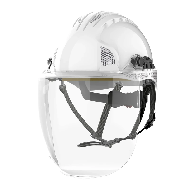 JSP Safety EVO5 Olympus Linesman Helmet with Electrical Insulation EVOGuard C5-MAX Industrial Visor with Arc Flash Protection (AKE24C-600-100),White