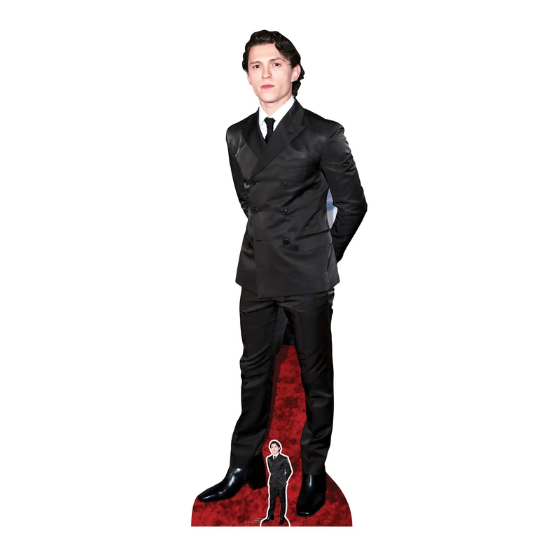 Star Cutouts CS939 Tom Holland Smart Black Suit Lifesize Cardboard Cutout with Free Mini – Celebrity Event Display, Party Decoration & Fan Gift - Image 1