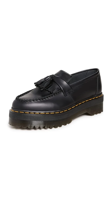 DR MARTENS Men's Adrian Quad Moccasin, Black Smooth, 5 UK