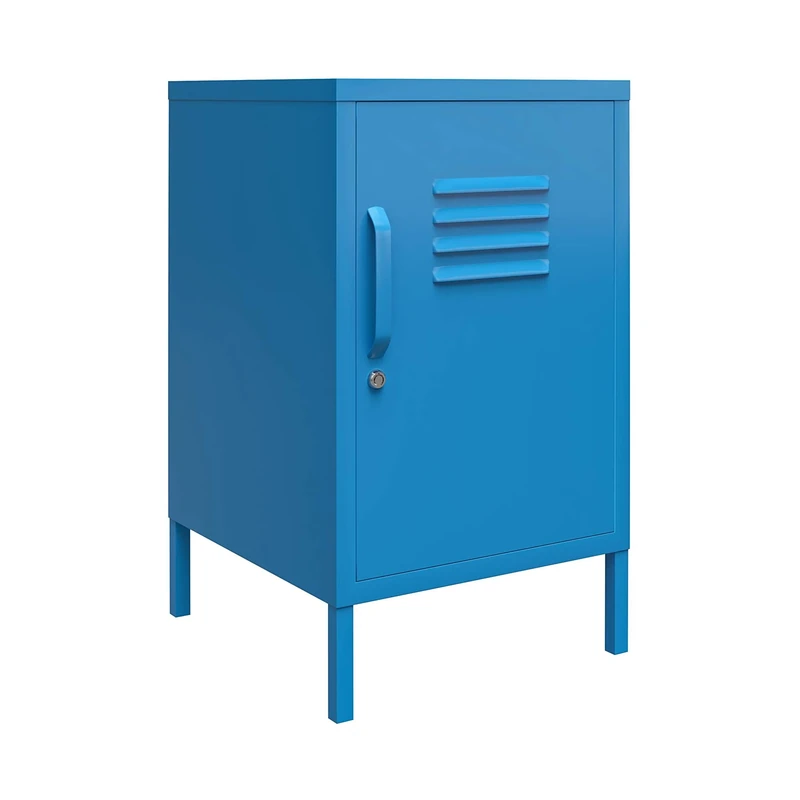 DHP Furniture Cache Metal Locker End Table Blue