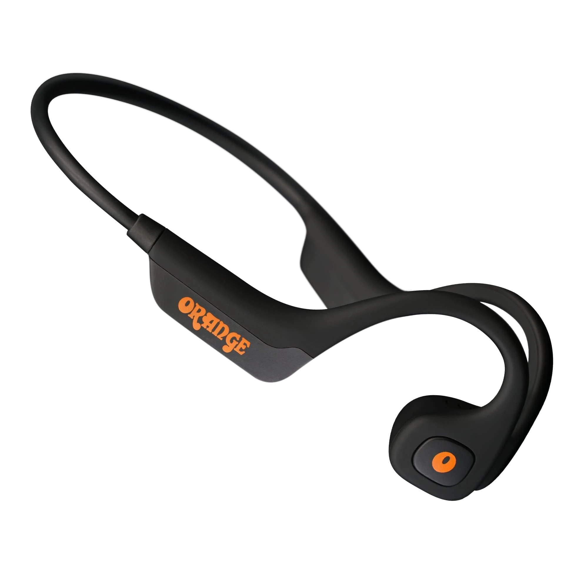 Orange O Bones - Wireless Bone Conduction Headphones with Mic, Bluetooth, Open-Ear Design, Water Resistant, Durable, Lightweight & Secure Fit, Long Battery Life, Perfect for Running & Sports (Black)