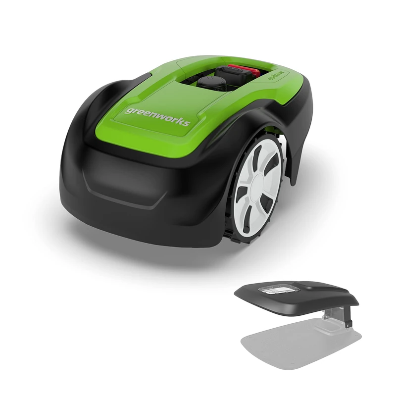 Greenworks Optimow S Robot Lawnmower and Protective Garage Set