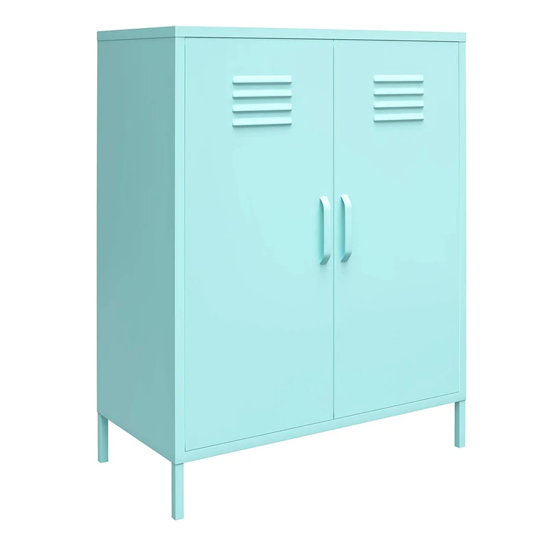 DHP Furniture Cache 2 Door Metal Locker Storage Cabinet Mint