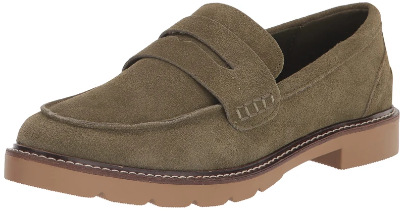 ANNE KLEIN Women's Emmylou Loafer Flat, Olive, 5.5 UK