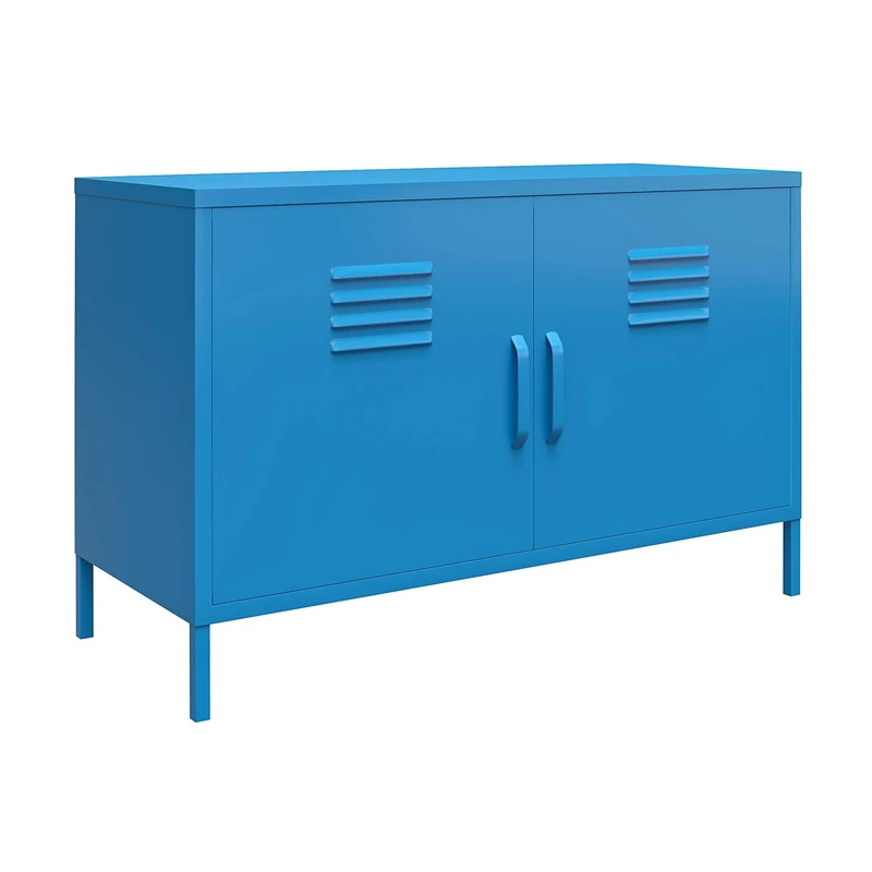 DHP Furniture Cache 2 Door Metal Locker Accent Cabinet Blue