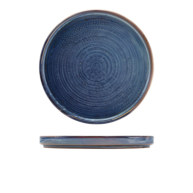 Genware Terra Porcelain, Aqua Blue, Low Presentation Plate, 250mm, LP-PBL25, Pack of 6