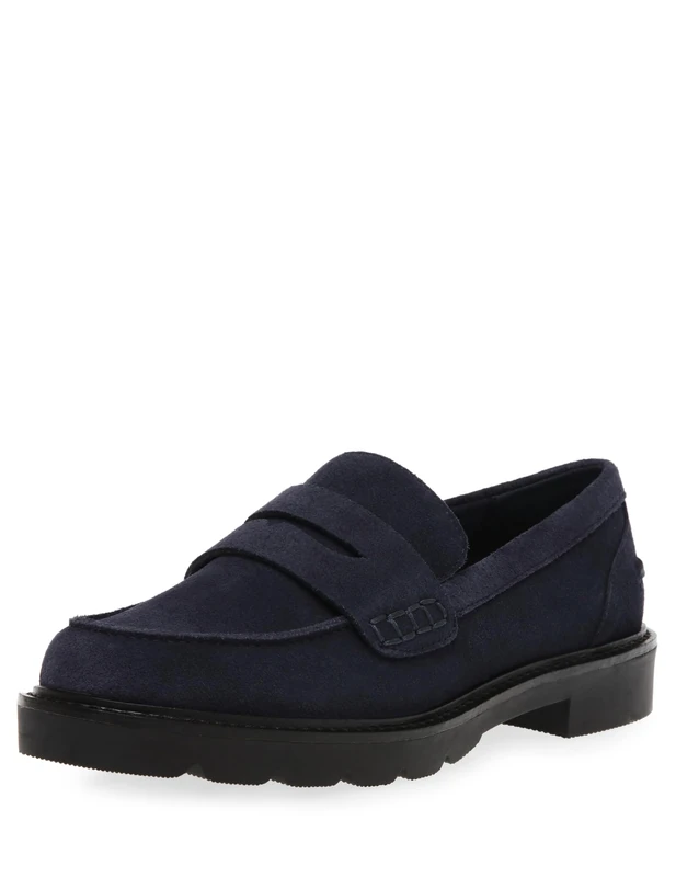 Anne Klein Women's Emmylou Loafer Flat, Navy, 8 UK