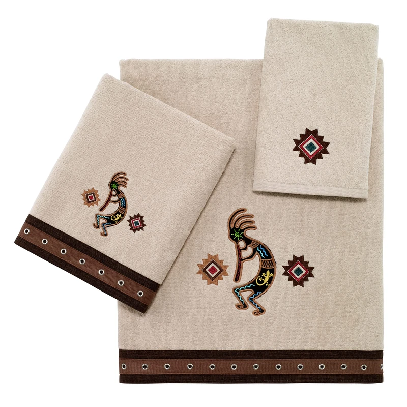 Avanti Linens - 3pc Towel Set, Soft & Absorbent Cotton Towels (Navajo Dance Collection)