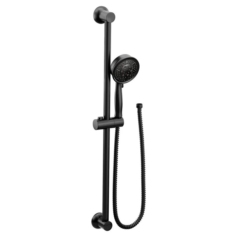 Moen 3667EPBL Handheld Showerhead - Black, 30" Slide Bar, 69" Hose