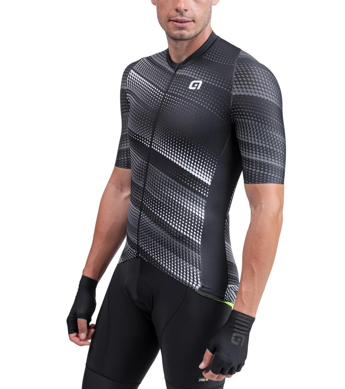Alé Cycling Men's PR.R Green Speed Short Sleeve Jersey, Black, M