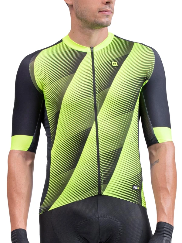 Alé Cycling Men's PR.R Square Short Sleeve Jersey, Yellow, Medium