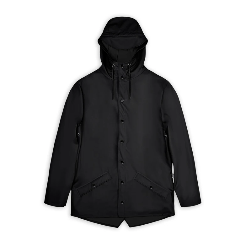 RAINS Men's Waterproof Jacket, Opaque, 01 Black, L
