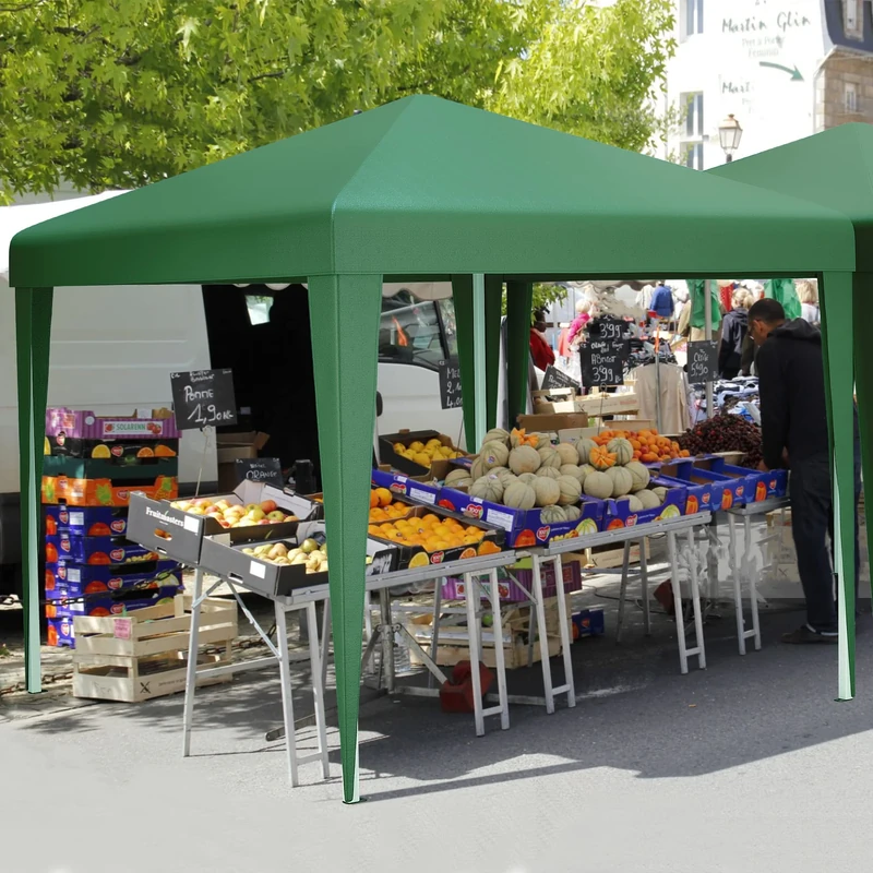 YITAHOME 3x3Meter Instant Heavy Duty Pop Up Gazebo, Folding Garden Camping Party Tent Canopy Marquee with Roller Bag, Stakes and Ropes for Patio Markets Beach (Green)