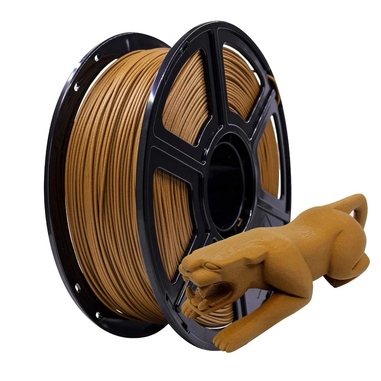Flashforge 3D Printer Filament Wood PLA 1.75mm,Smooth Silk Texture,Toughness, 3D Printing Filaments 1kg Spool-Dimensional Accuracy+/-0.02mm,Environmental Friendliness, no Smoke and no Odor (Dark Wood)