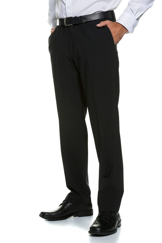 JP 1880 Men's Hose, Business, Flexnamic, Baukasten Zeus, Bis Gr. 72/36 Trousers, Black, 56W x 34L