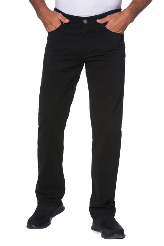 JP 1880 Men's Large Sizes Plus Sizes Menswear L-8XL Twill Trousers, Superblack Dye, Comfort Waistband, Regular Fit 702613, Black, 40 W/32 L