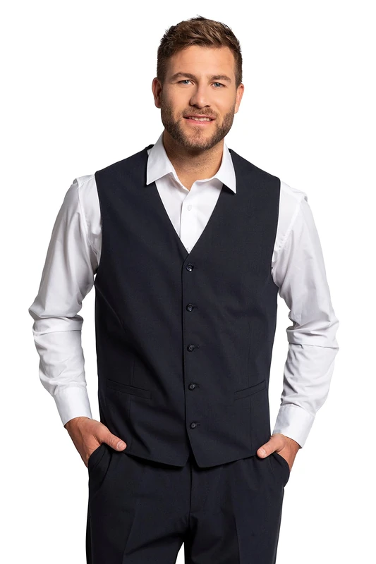 JP 1880 Men's Business-Weste Zeus FLEXNAMIC Steppweste, Dunkel Marine, 33 Kurz