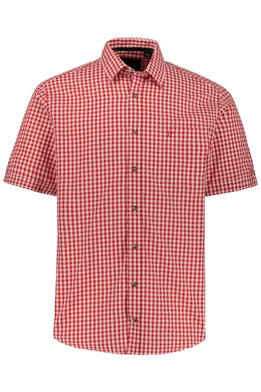 JP 1880 Men's Checked Shirt 1/1, Salsa, XL