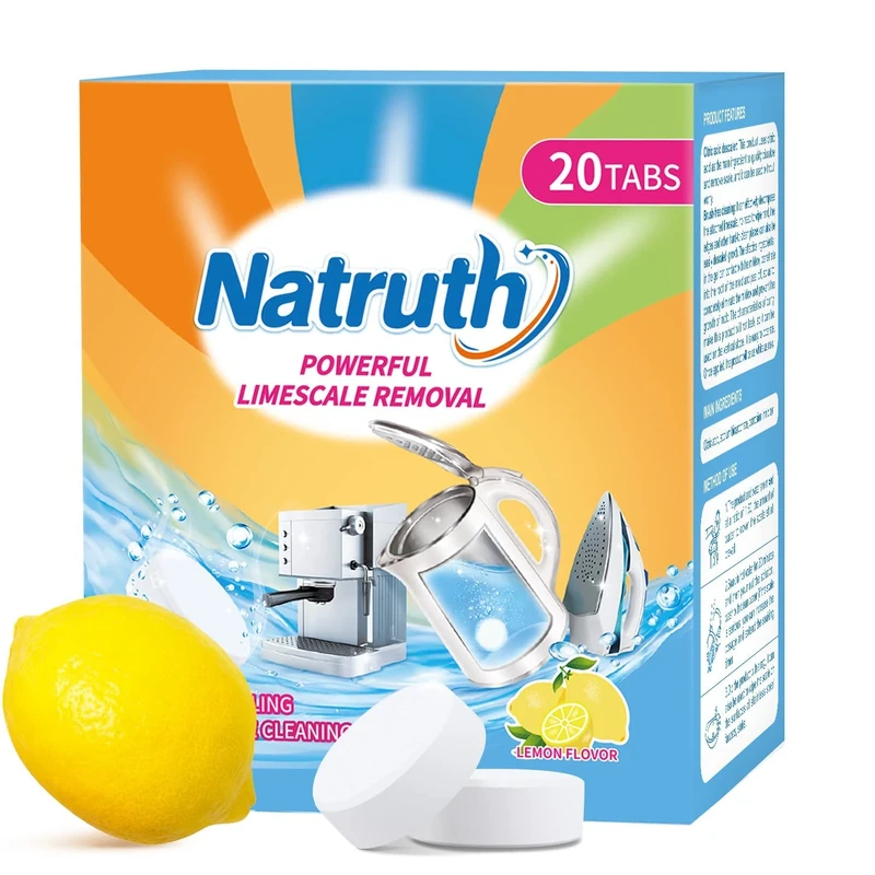 NATRUTH Powerful Limescale Removal, 20 PACKS Kettle Descaler Tablets, Descaler for Coffee Machine,Iron