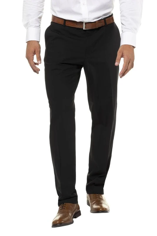 JP 1880 Men's Zeus Flexnamic Belly Fit Trousers Business, Black, 48W x 34L