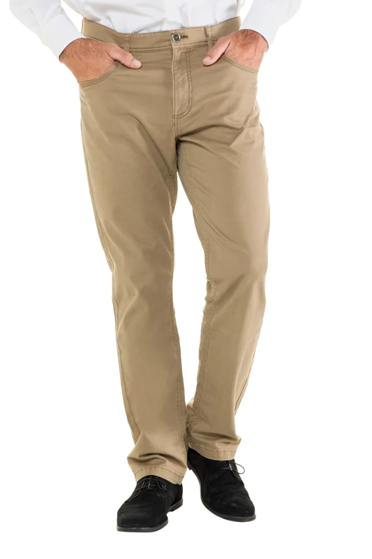 JP 1880 Men's Large Sizes Plus Sizes Menswear L-8XL 5-Pocket Trousers, Elastic Waist, Regular Fit 717157, Sand, 54W x 36L