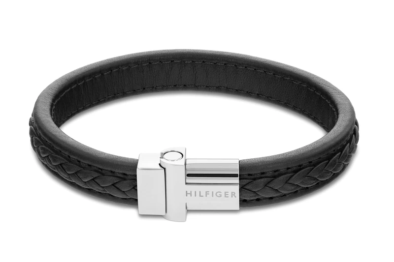 Tommy Hilfiger Jewelry Men's Leather Bracelet Black - 2790375