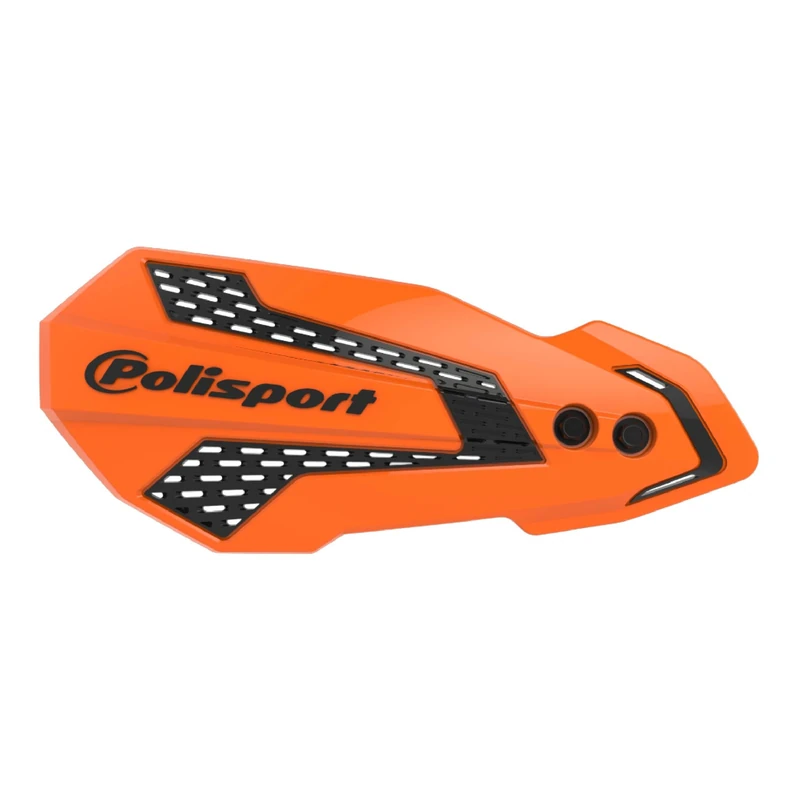 POLISPORT 8308200005 Hand Protectors MX Flow 1 MX-Style Plastic Mounting Point Including Mounting Kit Compatible with Motorcycles KTM, GAS GAS, Husqvarna, Sherco in Orange/Black