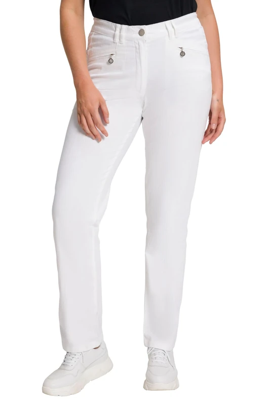 Ulla Popken Women's Sommerhose Mony Pants, Schneeweiß,
