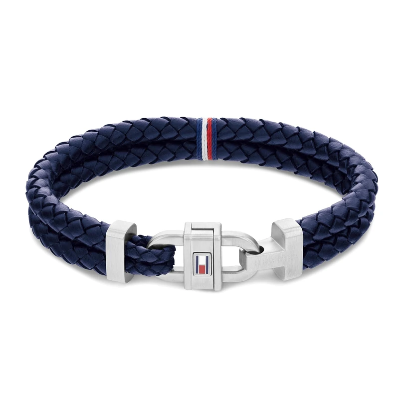 Tommy Hilfiger Jewelry Men's Bracelet with Blue Leather and Stainless Steel Closure - 2790362
