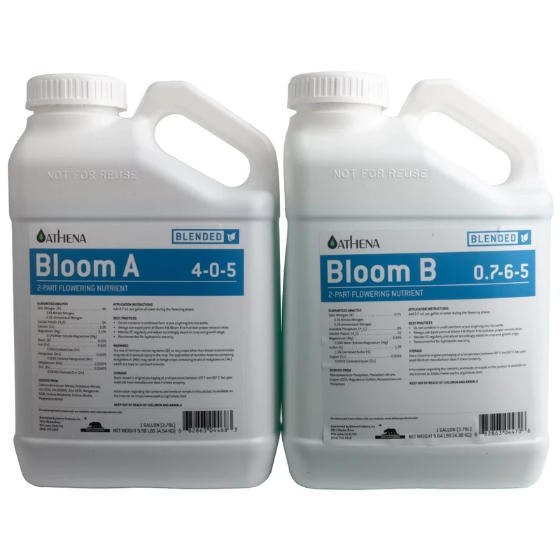 Athena AG Blended Line Bloom A&B 3.78 Litre Hydroponics Fertilizer Bloom Flowering Base Feed
